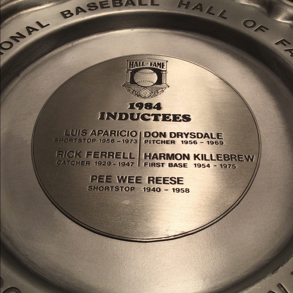 MLB 1984 Baseball Hall of Fame inductee Pewter commemorative plate collectible